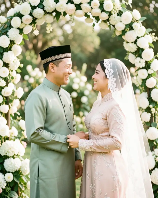 Gambar pasangan di muka depan kad